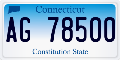 CT license plate AG78500