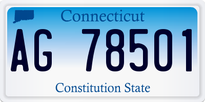 CT license plate AG78501