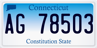 CT license plate AG78503