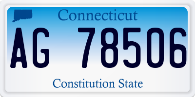 CT license plate AG78506