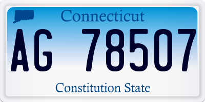 CT license plate AG78507