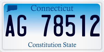 CT license plate AG78512