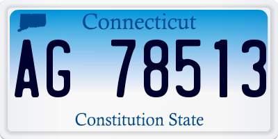 CT license plate AG78513