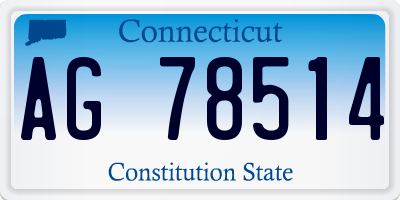 CT license plate AG78514
