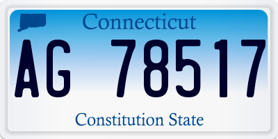CT license plate AG78517