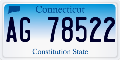 CT license plate AG78522