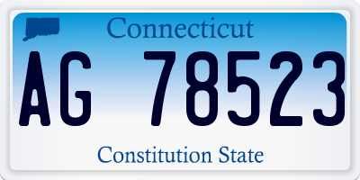 CT license plate AG78523