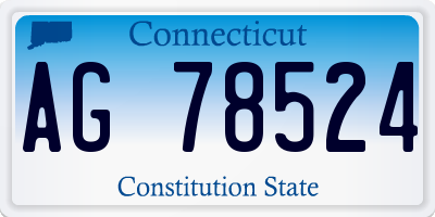 CT license plate AG78524