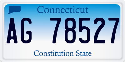CT license plate AG78527