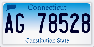 CT license plate AG78528