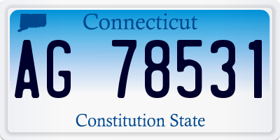 CT license plate AG78531