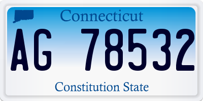 CT license plate AG78532