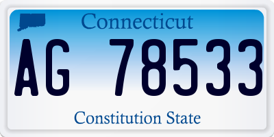 CT license plate AG78533