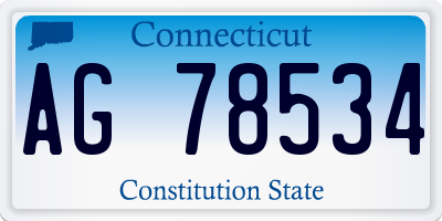 CT license plate AG78534