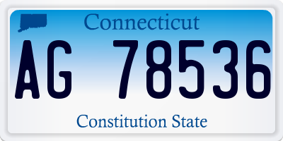 CT license plate AG78536