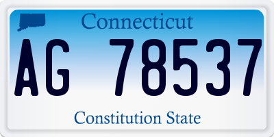 CT license plate AG78537