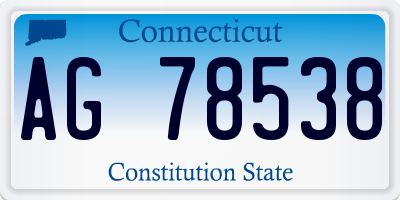 CT license plate AG78538