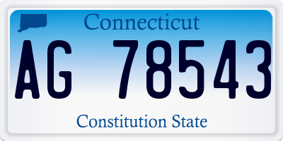 CT license plate AG78543