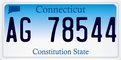 CT license plate AG78544