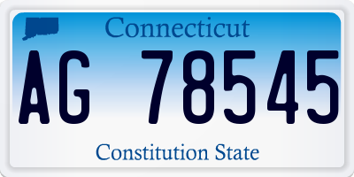 CT license plate AG78545
