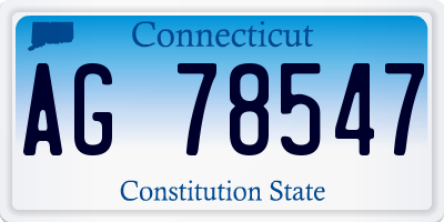 CT license plate AG78547