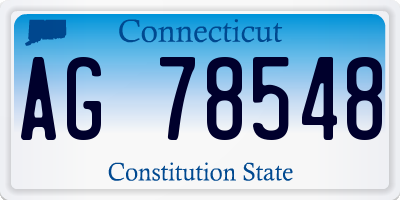 CT license plate AG78548