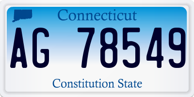 CT license plate AG78549
