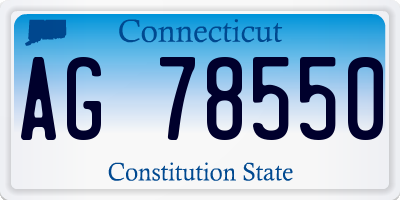 CT license plate AG78550