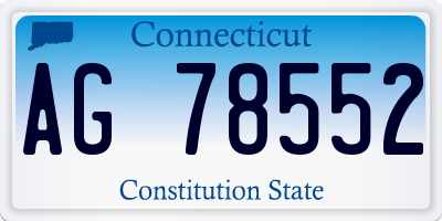 CT license plate AG78552
