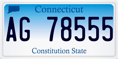 CT license plate AG78555