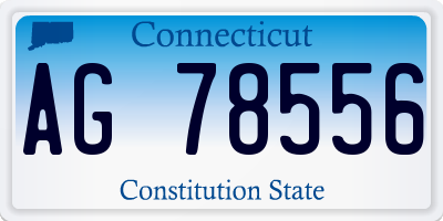 CT license plate AG78556