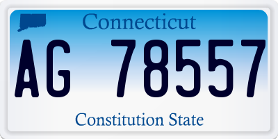 CT license plate AG78557