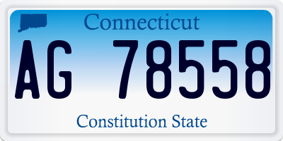 CT license plate AG78558