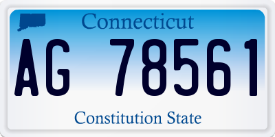 CT license plate AG78561