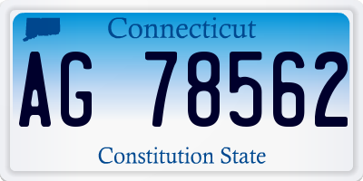 CT license plate AG78562