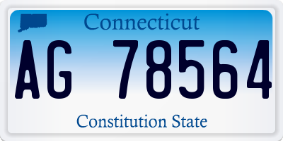 CT license plate AG78564