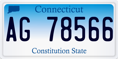 CT license plate AG78566