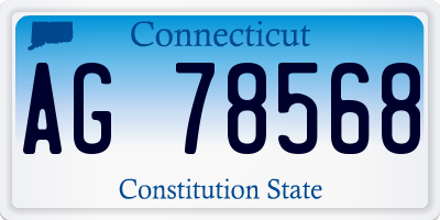 CT license plate AG78568