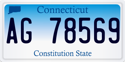 CT license plate AG78569