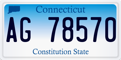 CT license plate AG78570