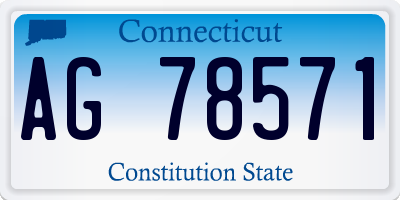 CT license plate AG78571