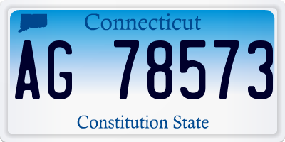 CT license plate AG78573