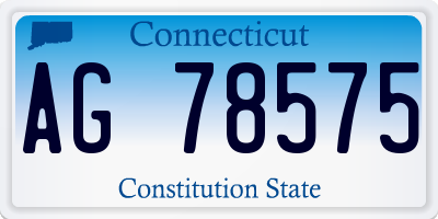 CT license plate AG78575