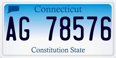 CT license plate AG78576