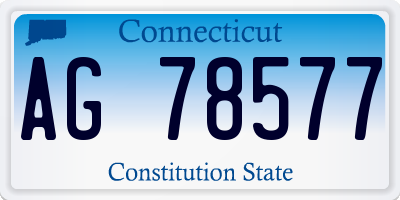 CT license plate AG78577