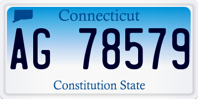 CT license plate AG78579