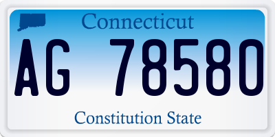 CT license plate AG78580
