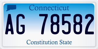 CT license plate AG78582