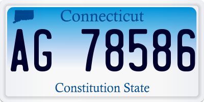 CT license plate AG78586