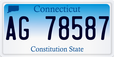 CT license plate AG78587